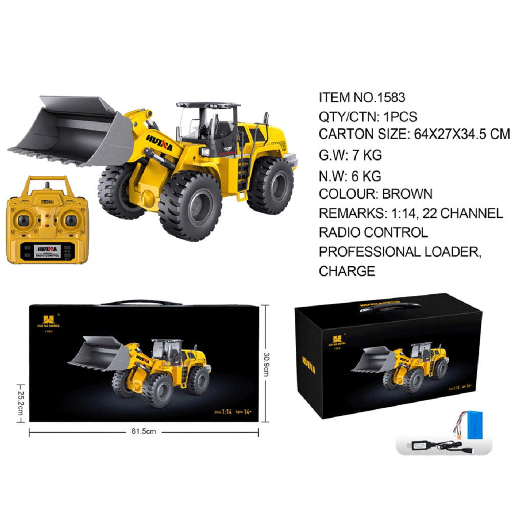 Alloy-Body Bulldozer Remote-Controlled Toy Car For Kids