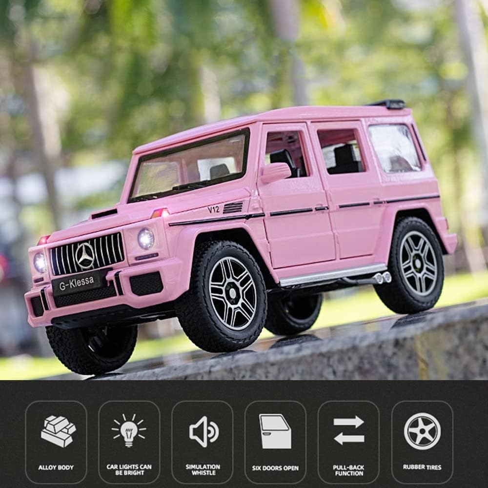 BIG SIZE MERCEDES BENZ G KLESSA G 63 1 24 DIECAST METAL PULLBACK TOY CAR WITH OPENABLE DOORS & LIGHT MUSIC BOYS CAR FOR KIDS BEST TOYS GIFTS [SIZE 22CM]  Sam s world