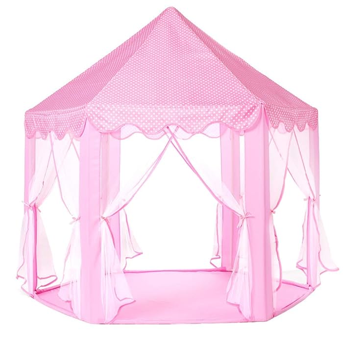 Princess Tent Girls Large Playhouse Kids Castle Play Tent with Star Lights Toy Gift for Children Indoor and Outdoor Games