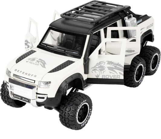 BIG SIZE LAND ROVER DEFENDER GUARD 6X6 1:24 DIECAST METAL PULLBACK TOY CAR WITH OPENABLE DOORS & LIGHT, MUSIC BOYS CAR FOR KIDS BEST TOYS GIFTS TOYS FOR KIDS [SIZE:-20CM Sam s world