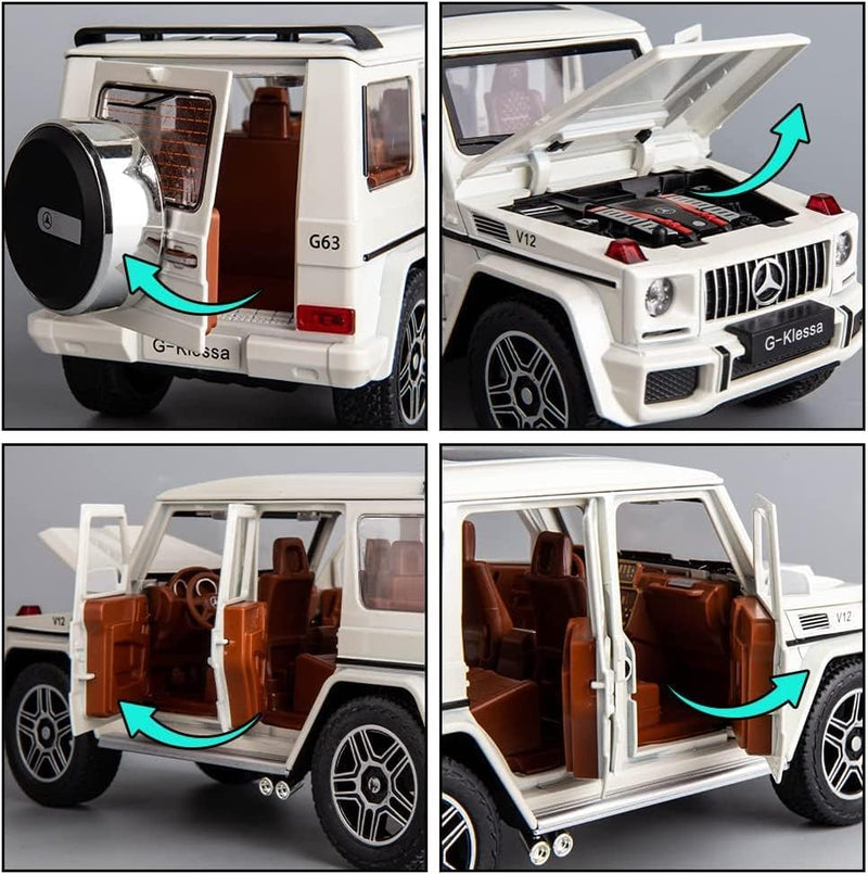 BIG SIZE MERCEDES BENZ G KLESSA G 63 1 24 DIECAST METAL PULLBACK TOY CAR WITH OPENABLE DOORS & LIGHT MUSIC BOYS CAR FOR KIDS BEST TOYS GIFTS TOYS FOR KIDS [SIZE 22 | Sam s world