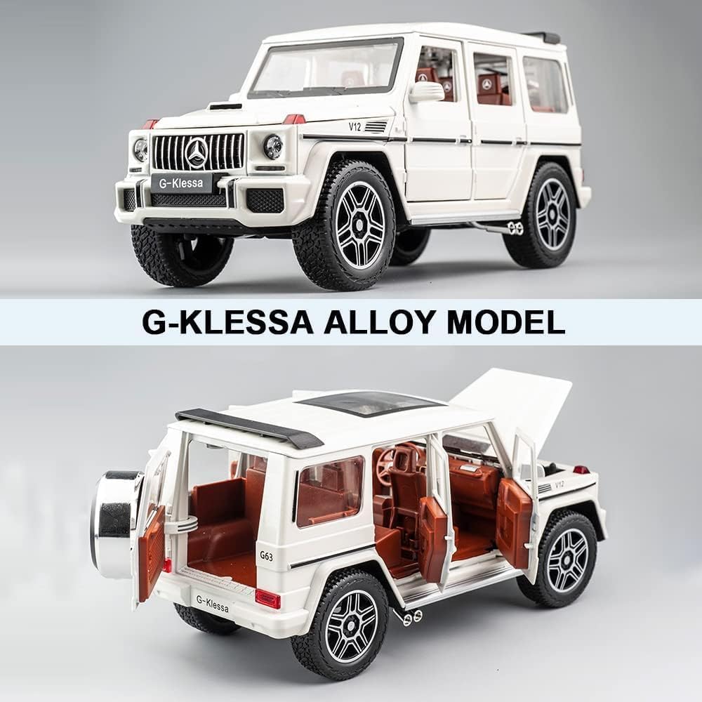 BIG SIZE MERCEDES BENZ G KLESSA G 63 1 24 DIECAST METAL PULLBACK TOY CAR WITH OPENABLE DOORS & LIGHT MUSIC BOYS CAR FOR KIDS BEST TOYS GIFTS TOYS FOR KIDS [SIZE 22 | Sam s world