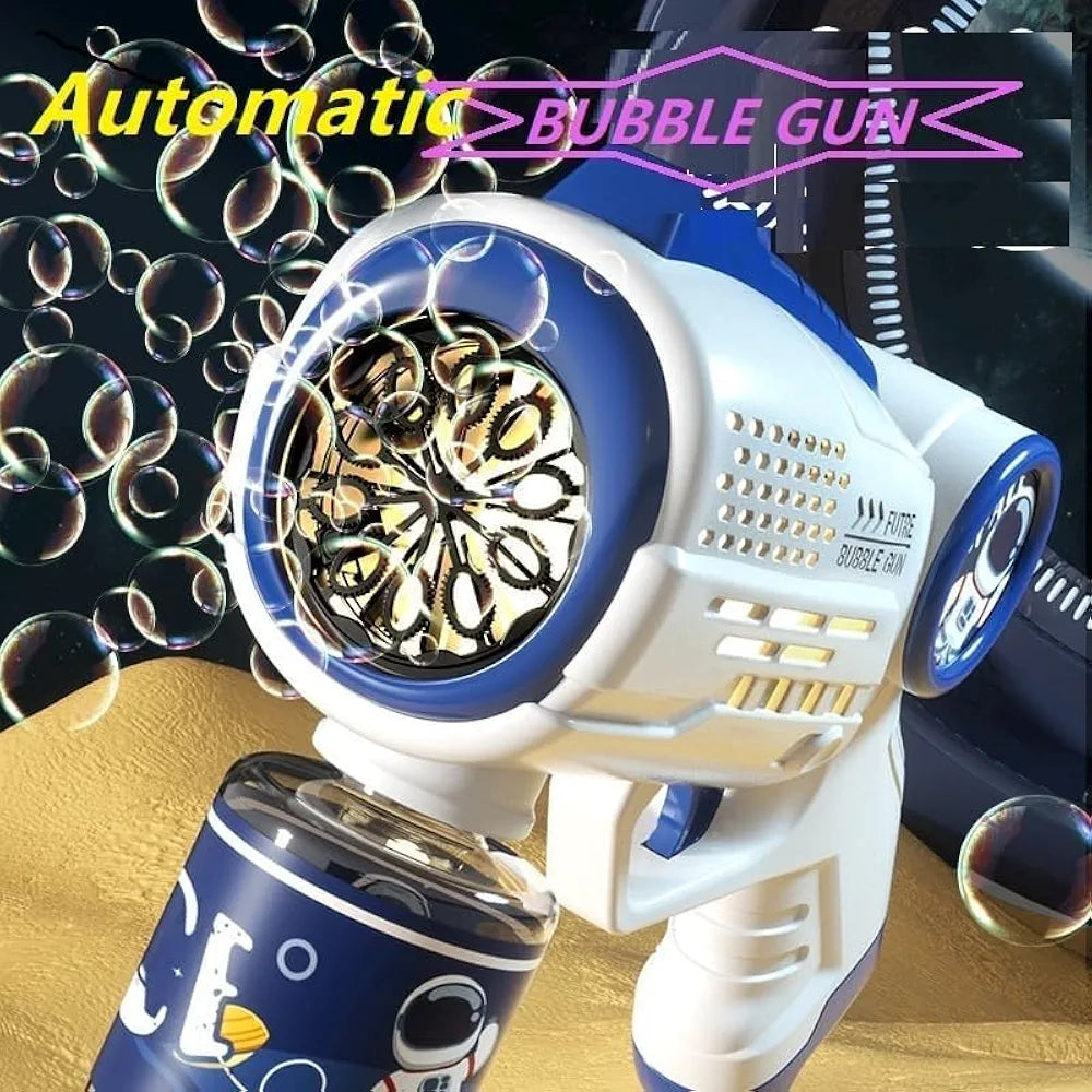 Risello Astronaut Automatic Light Up Electric Bubble Machine Bubble Gun Attachable Bubble Solution - Rechargeable - Bubble Maker for Parties - Indoor & Outdoor Play for Kids Sam's world