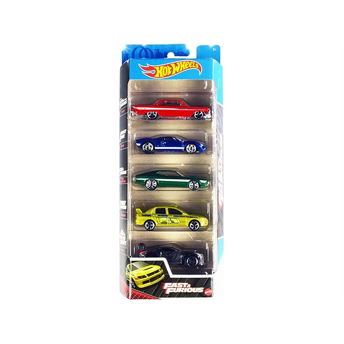 Hot Wheels Fast and Furious 5-Pack of Toy Cars in 1:64 Scale, Replicas from the Movie with Exclusive Decos