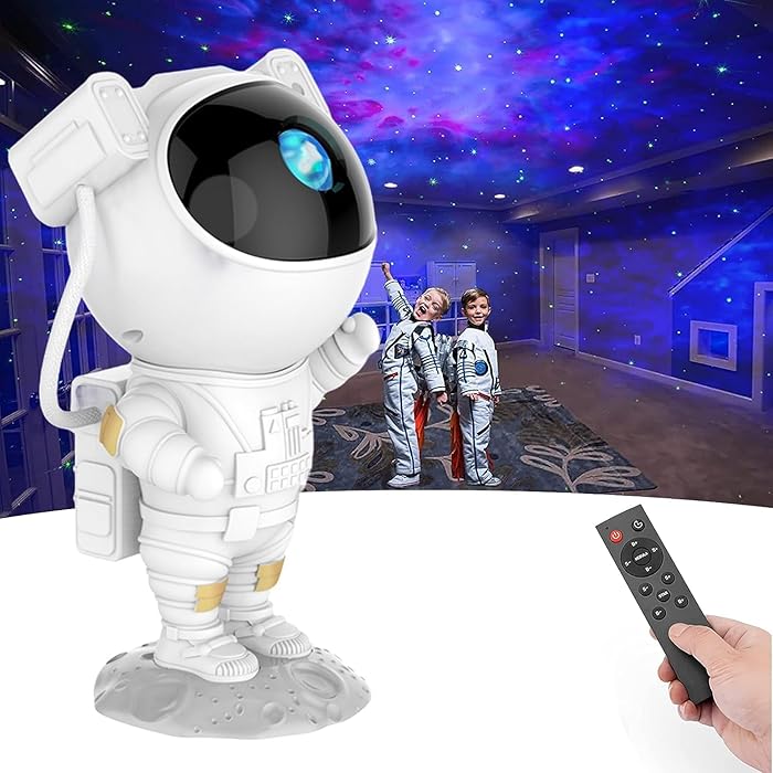 Sams Toy Star Projector Galaxy Night Light | Kids Room Decor Aesthetic | Adjustable Head Angle | Gift for Kids Adults Home Party Ceiling Decor Birthday Gift Astronaut