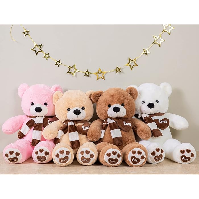 Big Teddy Bear Stuffed Animal Plush Teddy Bear with Scarf for Children Girls Girlfriends | Sam's Toy World