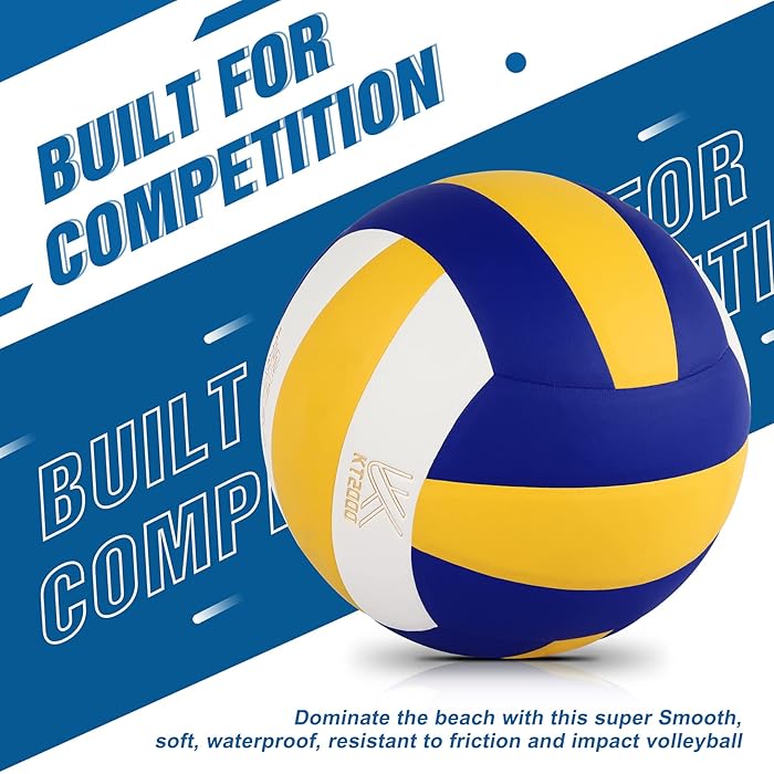 Outdoor Volleyball Official Size 5 Waterproof Soft Sand Volley Balls for Kids Girls Boys Beginners Adults Men Women Pool Beach Gym Game Training Competition Play Gift