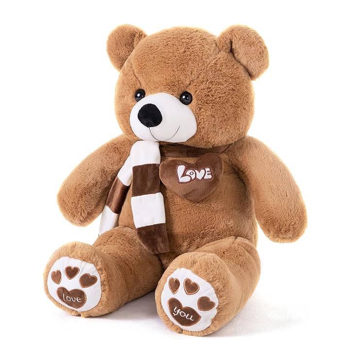 Big Teddy Bear Stuffed Animal Plush Teddy Bear with Scarf for Children Girls Girlfriends | Sam's Toy World