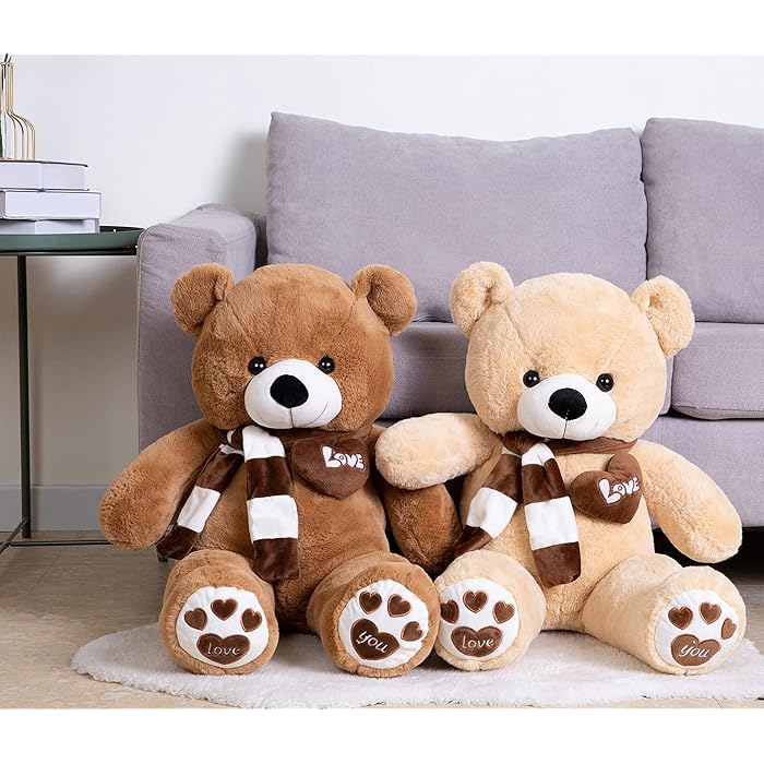 Big Teddy Bear Stuffed Animal Plush Teddy Bear with Scarf for Children Girls Girlfriends | Sam's Toy World