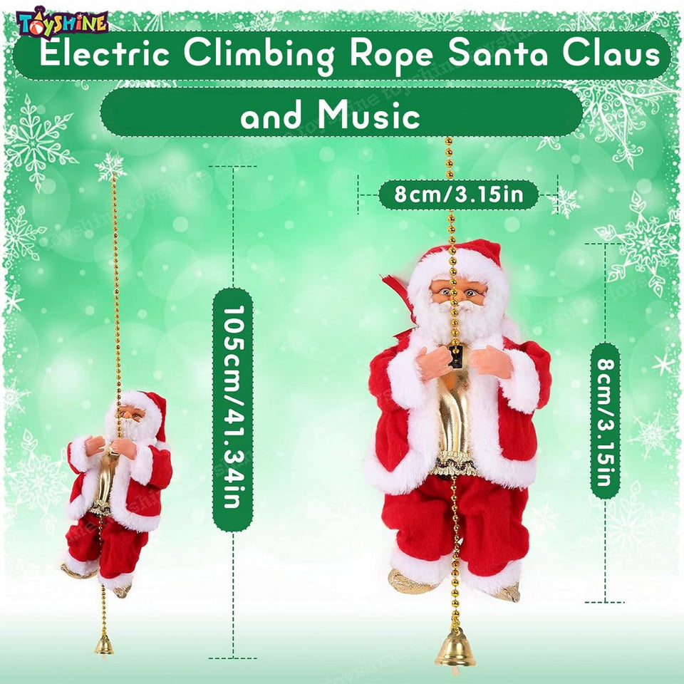 Climbing Santa claus with Music, Christmas Tree Pendant Ornament Novelty Climbing on Rope, X Mas Decoration | Sams Toy World Ahmedabad