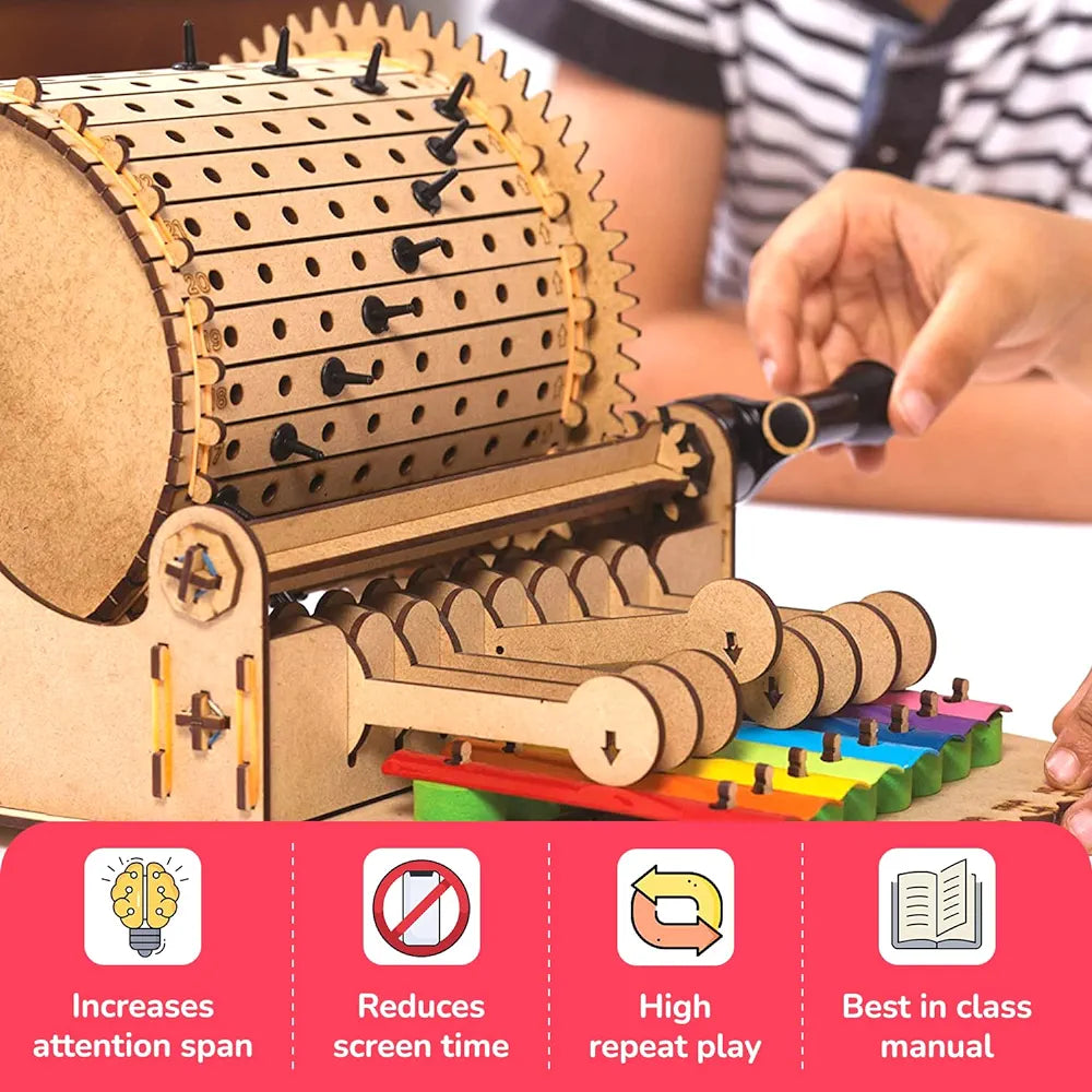 Mechanical Xylophone Music Fun, STEM, Learning, Education and Construction Activity Toy Gift for 8+ Years Old Boys and Girls