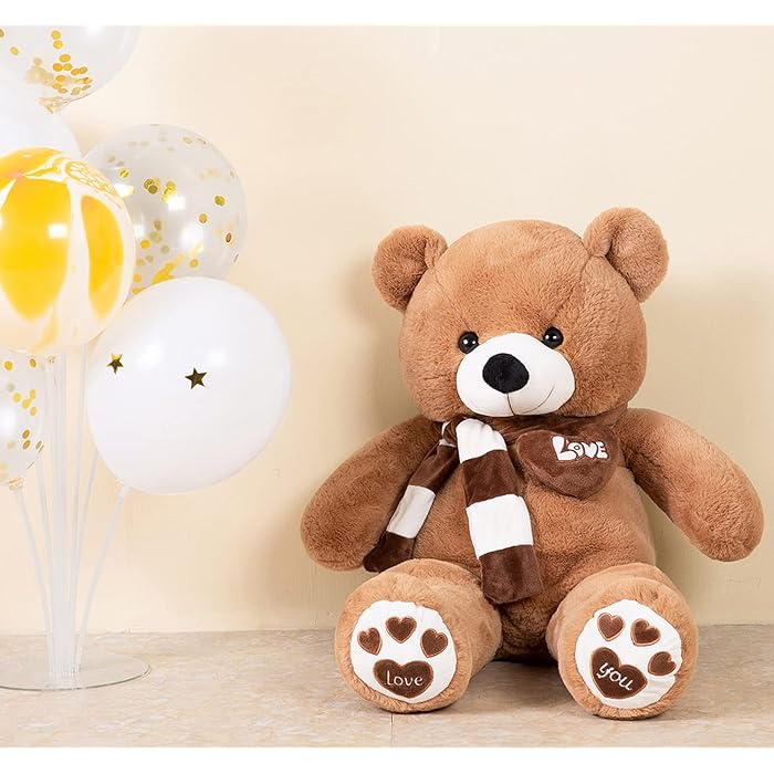 Big Teddy Bear Stuffed Animal Plush Teddy Bear with Scarf for Children Girls Girlfriends | Sam's Toy World