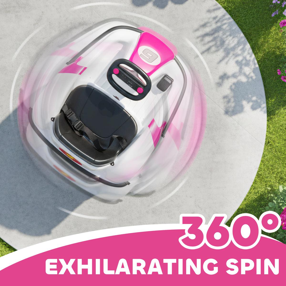 Kids Bumper Car With 360-Degree Rotation, 6V Electric Ride On Car With Music And Horn For 3-8 Years Old, Pink
