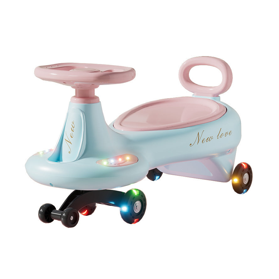 New Kids Four-Wheel Tip-Resistant Rocking Car