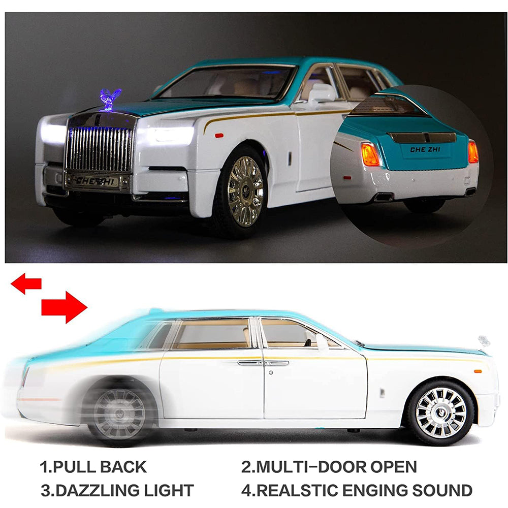 ROLLS ROYCE PHANTOM BIG SIZE 1:24 DIECAST SCALE MODEL METAL PULL BACK WITH OPENABLE DOORS & LIGHT, MUSIC TOY VEHICLE FOR KIDS [SIZE:-22CM