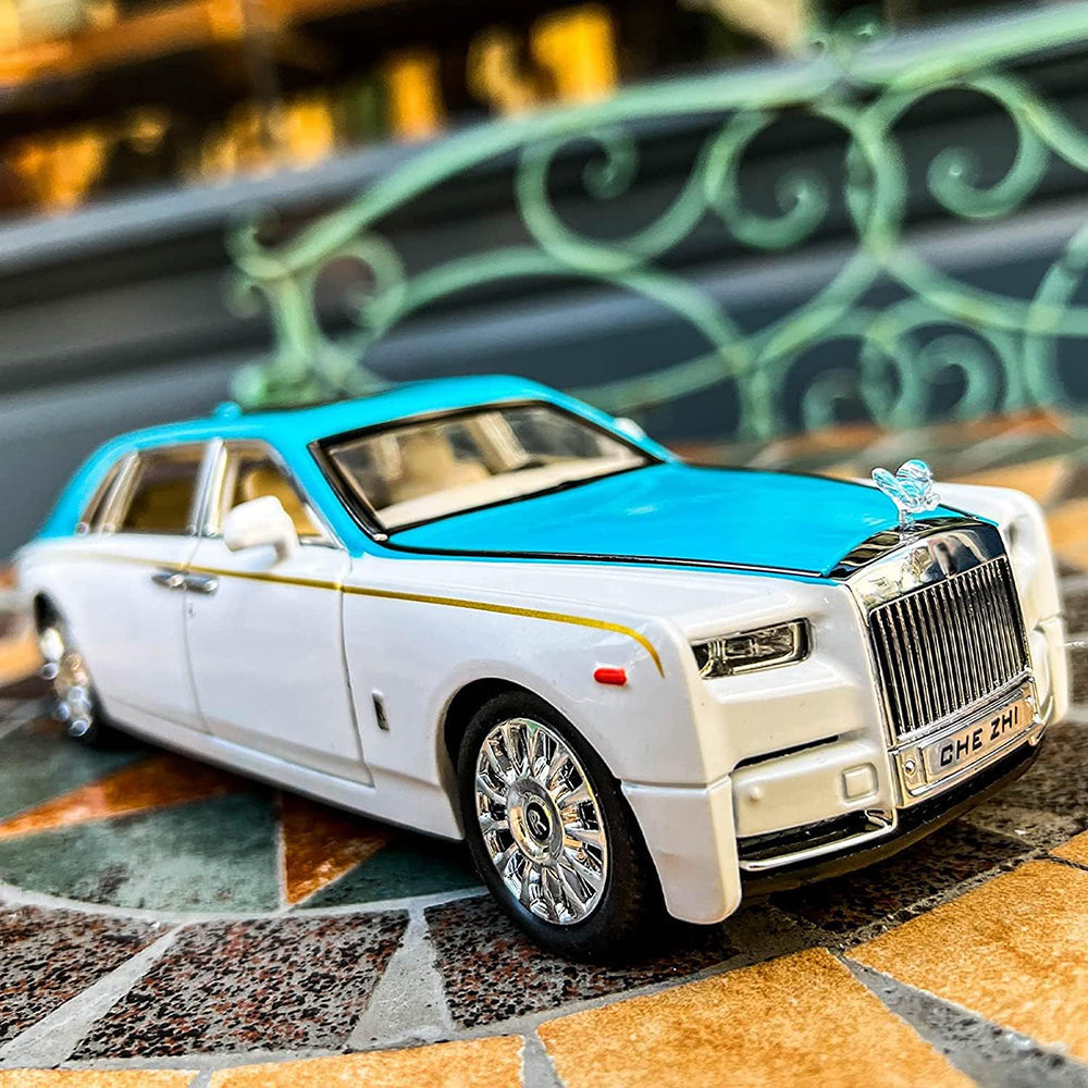 ROLLS ROYCE PHANTOM BIG SIZE 1:24 DIECAST SCALE MODEL METAL PULL BACK WITH OPENABLE DOORS & LIGHT, MUSIC TOY VEHICLE FOR KIDS [SIZE:-22CM