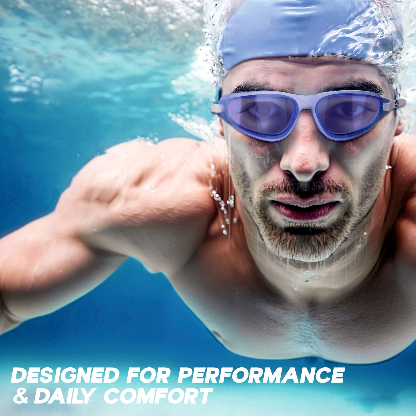 KONEX Anti Fog Swimming Goggles with UV Protection for Men & Women | Wide Angle View with Anti Leak Technology | for Children & Adult