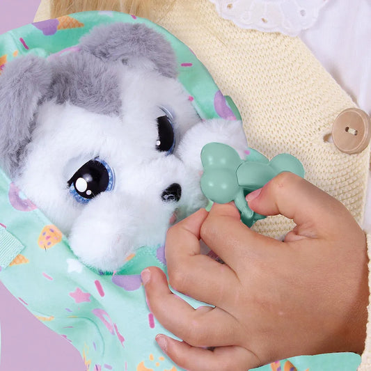 Baby Paws Siberian Husky Puppy Toy with Cute Swaddle Bag Sams world