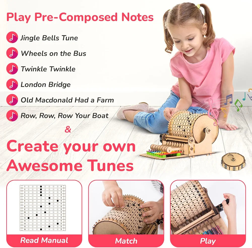 Mechanical Xylophone Music Fun, STEM, Learning, Education and Construction Activity Toy Gift for 8+ Years Old Boys and Girls