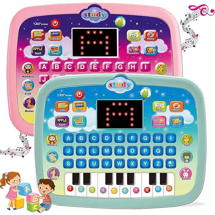 Sam's Kids Early Development Interactive Electronic Tablet with Teach Alphabet Numbers Word Music Math 3 Years+ | Montessori Toys for Babies 6 12 18 Months+