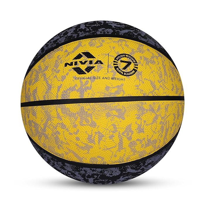 NIVIA GRAFFITI BASKETBALL BLACK AND YELLOW SIZE - 7| All Sport Players Choice | Sam's Toy World | Ahmedabad Gujarat