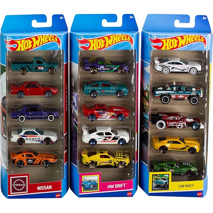 Hot WheelsToy Cars or Trucks 5-Pack Bundle, 3-Themed Sets of 5 1:64 Scale Die-Cast Vehicles for Kids & Collectors, 15 Total (Styles May Vary) Sam's Toy Ahmedabad