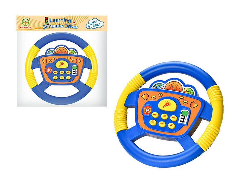 Electric simulation steering wheel toy with sound and light effects, children's | Sams Toy