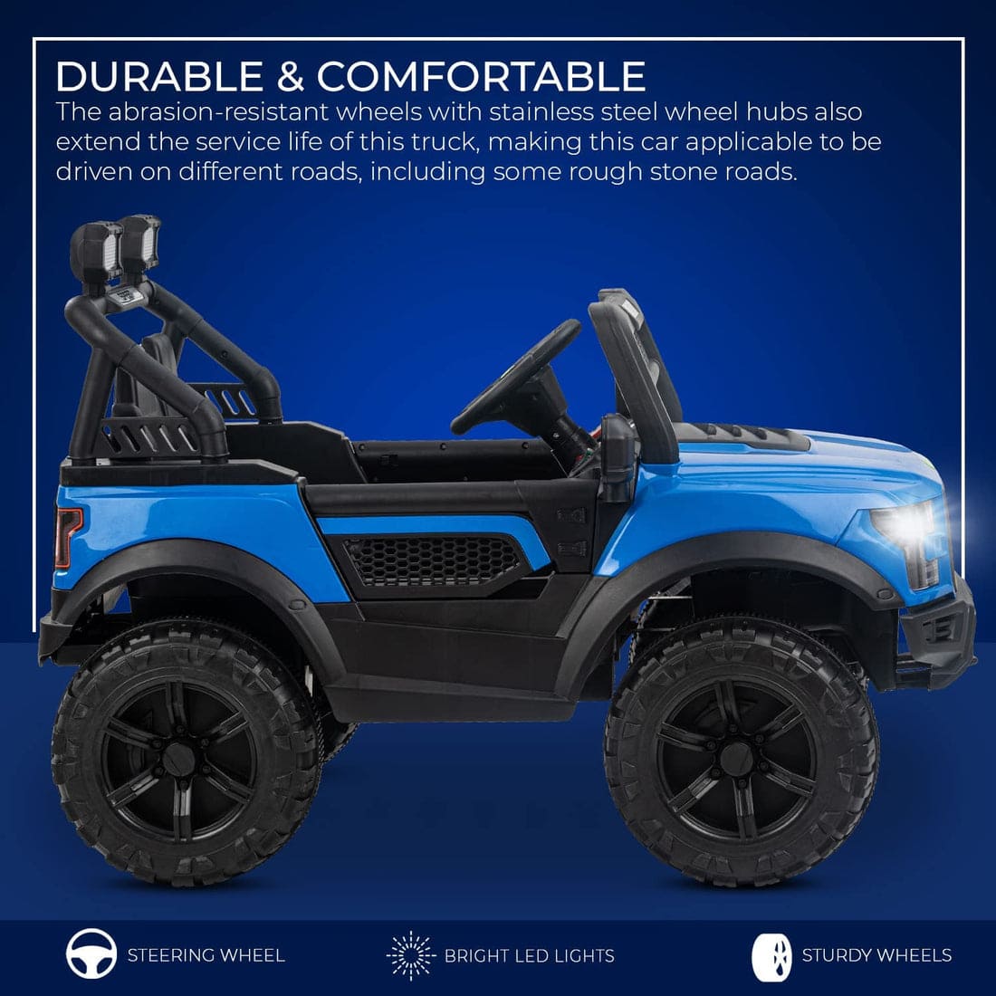 Battery Operated Ride On Jeep for Kids, with Bluetooth & Music, Rechargeable Electric SUV Car for Kids to Drive 1 to 10 Years Boys Girls - samstoy.in