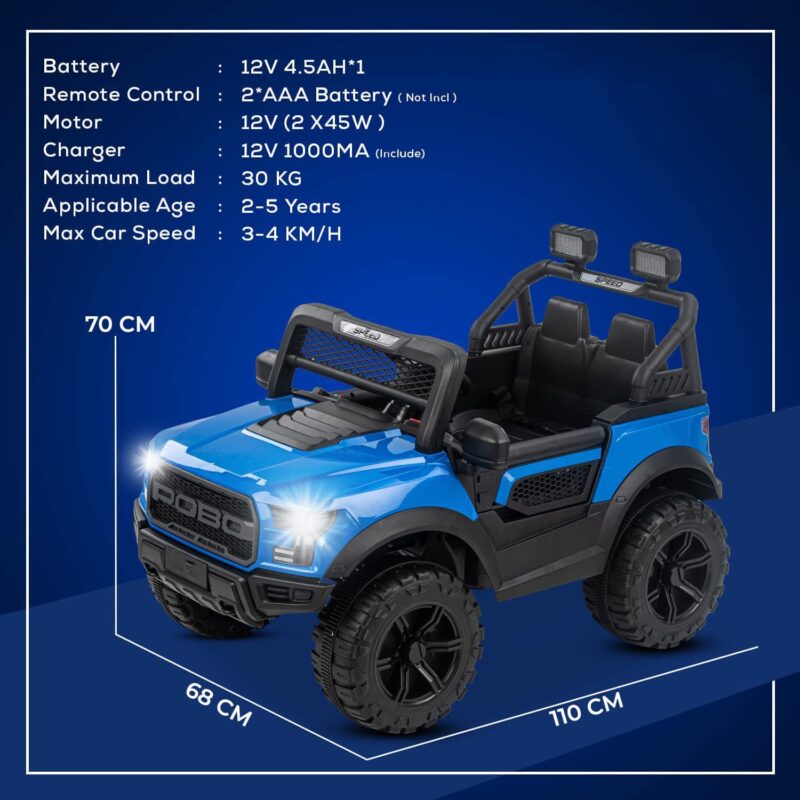 Battery Operated Ride On Jeep for Kids, with Bluetooth & Music, Rechargeable Electric SUV Car for Kids to Drive 1 to 10 Years Boys Girls - samstoy.in