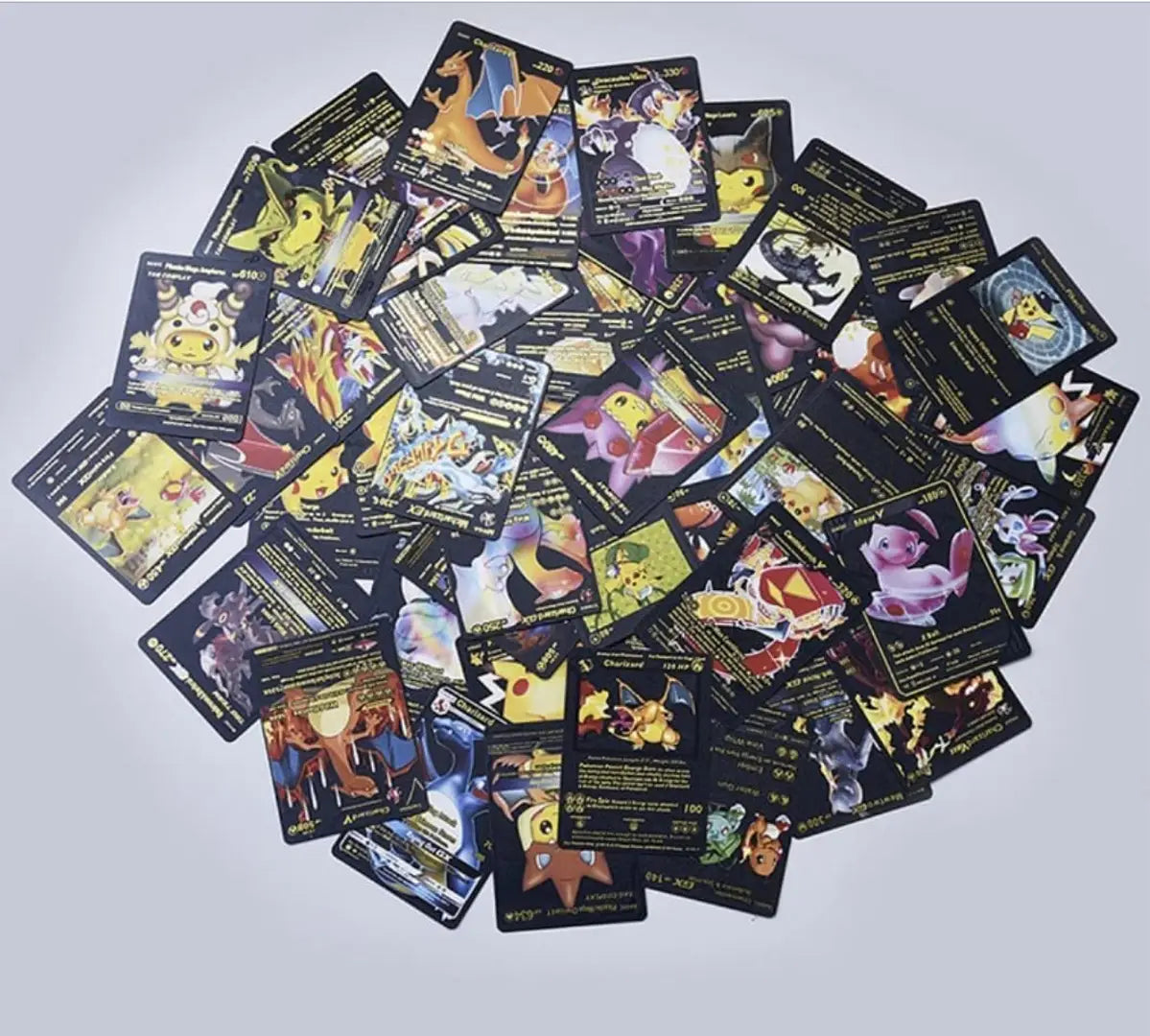 Black Foil Pokemon Cards playing game for kids