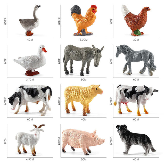 Buy 12pcs Realistic Animal Figurines Simulated Poultry Action Figure Farm Dog Duck Cock Models Education Toys for Children Kids Gift - sams toy world shops in Ahmedabad - call on 9664998614 - best kids stores in Gujarat - Near me - discounted prices