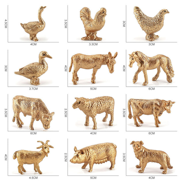 12pcs Realistic Animal Figurines Simulated Poultry Action Figure Farm Dog Duck Cock Models Education Toys for return Children Kids Gift - samstoy.in