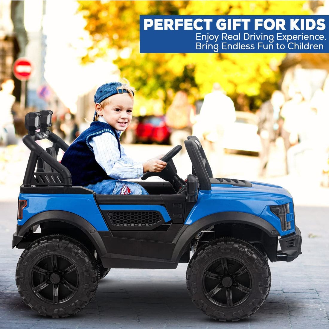 Battery Operated Ride On Jeep for Kids, with Bluetooth & Music, Rechargeable Electric SUV Car for Kids to Drive 1 to 10 Years Boys Girls - samstoy.in