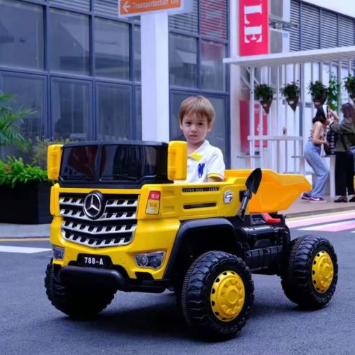 Buy DUMP TRUCK Ride-On Toy for Kids with CART Featuring Realistic Job Site Sounds | Removable Sifter | Shovel | Yellow samstoy.in in Ahmedabad Gujarat India at lowest offer price shop in Ahmedabad Gujarat India