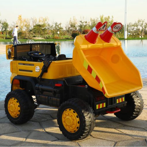 Buy DUMP TRUCK Ride-On Toy for Kids with CART Featuring Realistic Job Site Sounds | Removable Sifter | Shovel | Yellow samstoy.in in Ahmedabad Gujarat India at lowest offer price shop in Ahmedabad Gujarat India