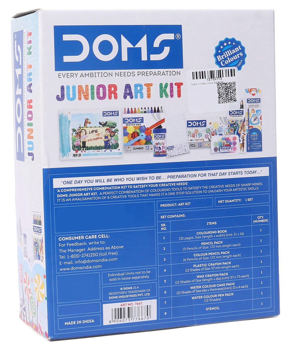 Buy Doms Junior Art Kit - Multicolor Sam's samstoy.in in Ahmedabad Gujarat India at lowest offer price shop in Ahmedabad Gujarat India