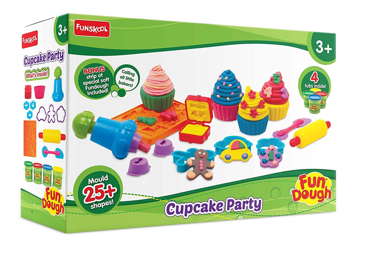 Buy Funskool Fundough - Cupcake Party, Cutting and Mouding Playset - sams toy world shops in Ahmedabad - call on 9664998614 - best kids stores in Gujarat - Near me - discounted prices