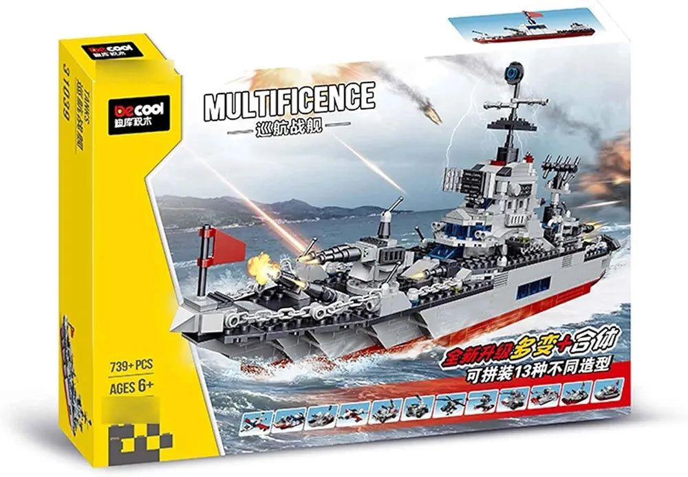 Buy ICW Multifence Convertible 13 in 1 Warship Military Battle Navy Ship Cruise Weapon Building Blocks Bricks DIY Assemble Educational Toys Construction Set 739 pcs samstoy.in in Ahmedabad Gujarat India at lowest offer price shop in Ahmedabad Gujarat India