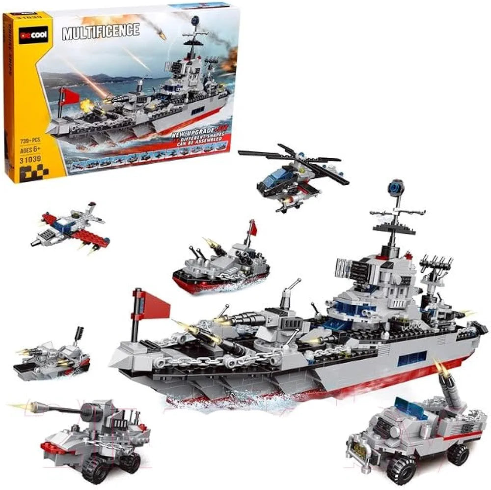 Buy ICW Multifence Convertible 13 in 1 Warship Military Battle Navy Ship Cruise Weapon Building Blocks Bricks DIY Assemble Educational Toys Construction Set 739 pcs samstoy.in in Ahmedabad Gujarat India at lowest offer price shop in Ahmedabad Gujarat India