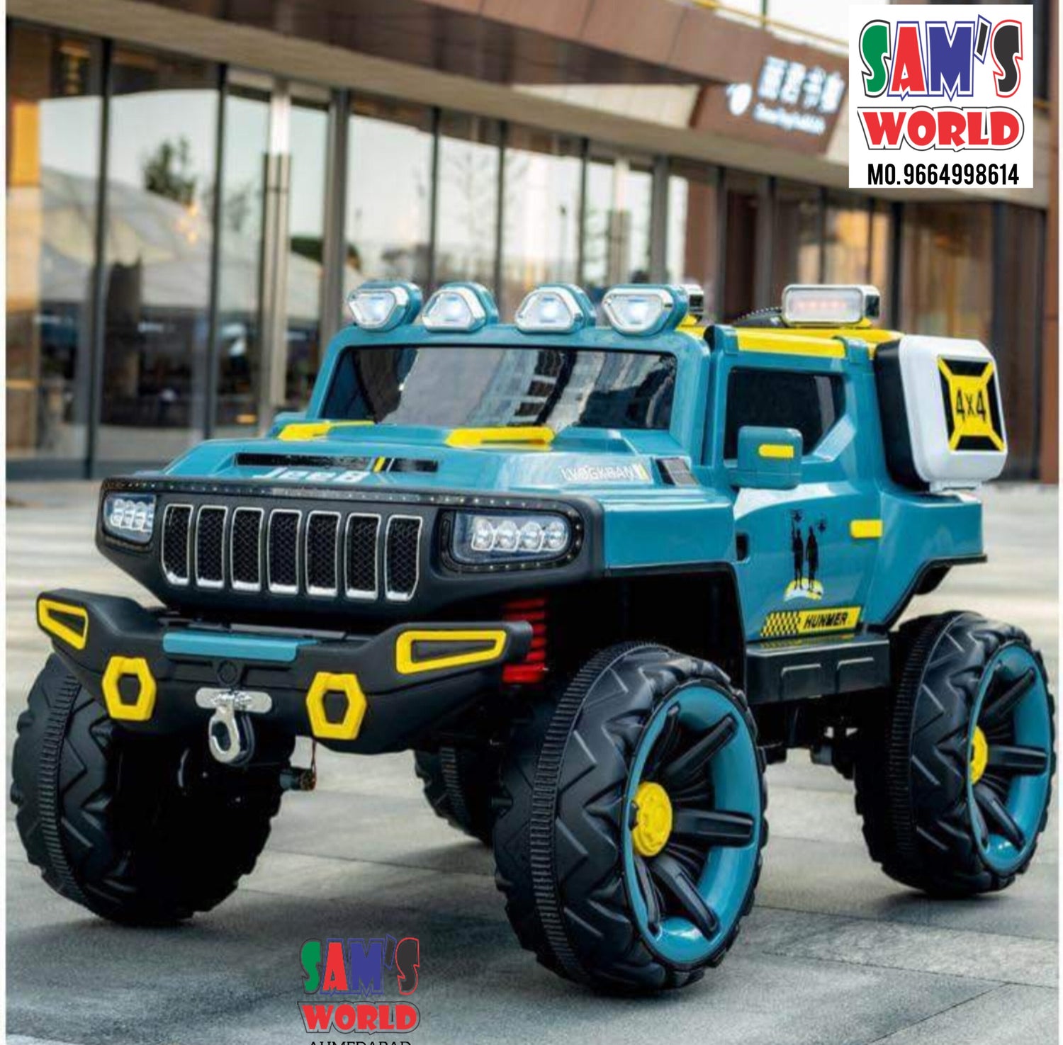 Jumbo big size ride on military jeep car for kids | age 1 To 14 years children | make in India | 2 seater - samstoy.in