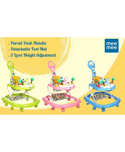 Buy Mee Mee Baby Walker with Push Handle - Blue - sams toy world shops in Ahmedabad - call on 9664998614 - best kids stores in Gujarat - Near me - discounted prices