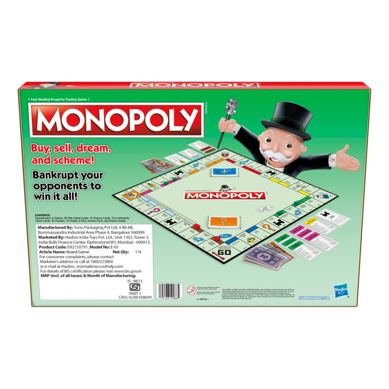 Monopoly Classic Board Game For Families And Kids Ages 8 And Up

| Hasbro| Sam's toy | - samstoy.in