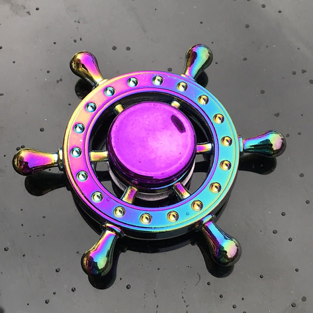 Rainbow Metal Hand Spinner - Focus Toy for Children UK