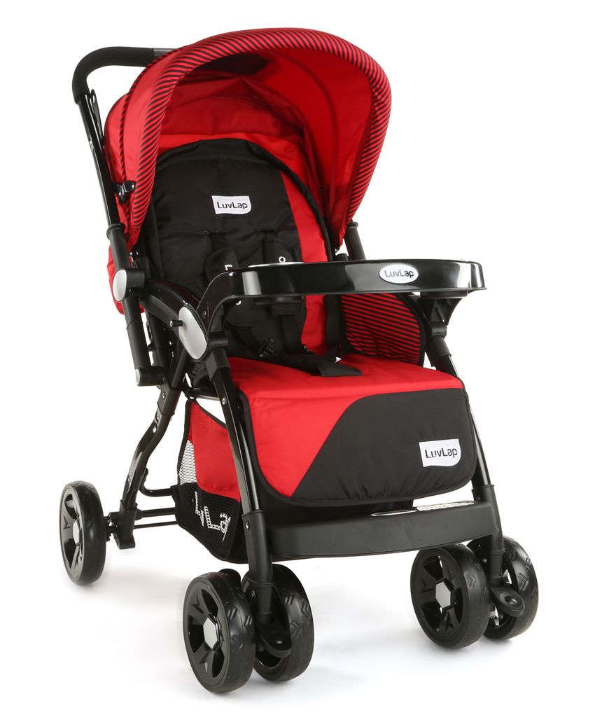 Buy Now 2022 LuvLap Galaxy Baby Stroller - Red & Black - sams toy world shops in Ahmedabad - call on 9664998614 - best kids stores in Gujarat - Near me - discounted prices