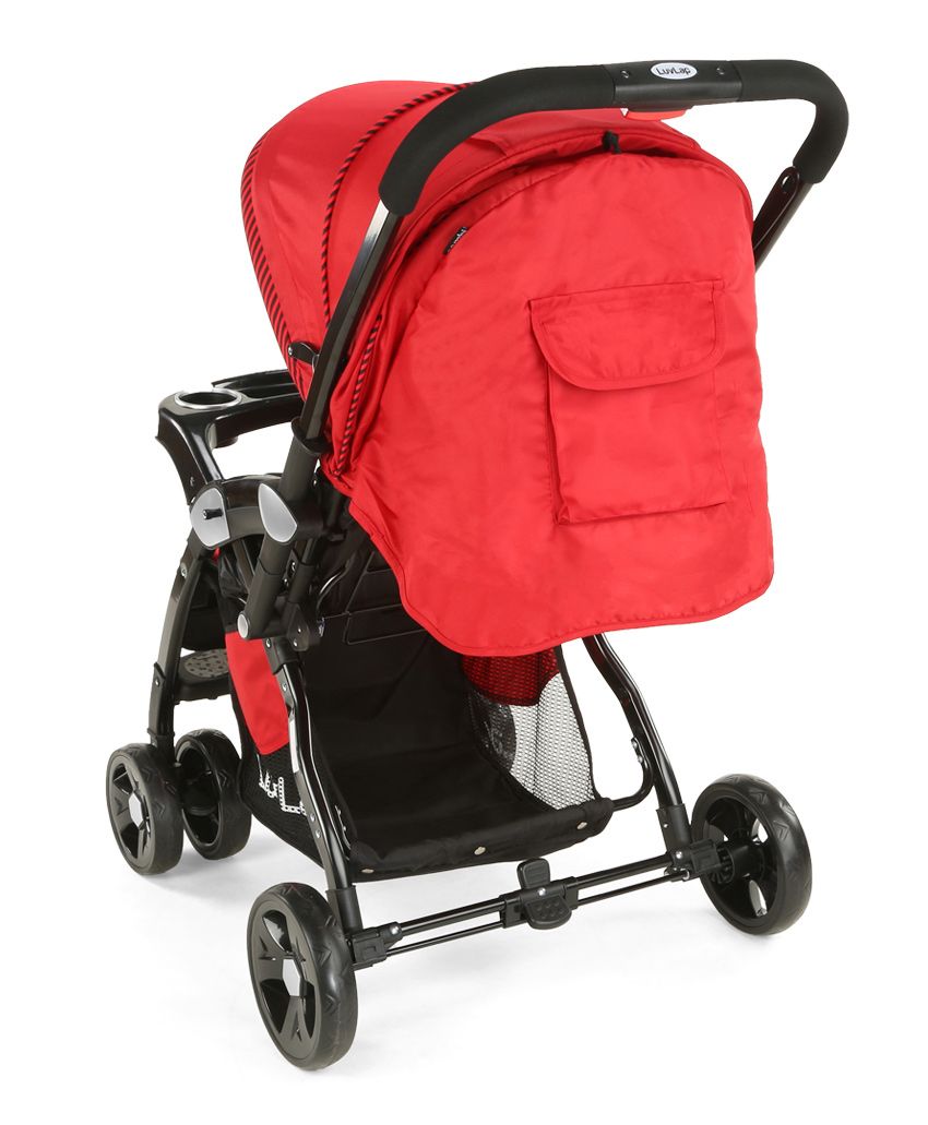 Buy Now 2022 LuvLap Galaxy Baby Stroller - Red & Black - sams toy world shops in Ahmedabad - call on 9664998614 - best kids stores in Gujarat - Near me - discounted prices