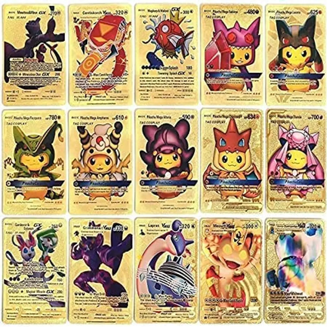 Pokemon gold cards  V Series Cards Vmax GX Rare Golden Cards -  TCG Deck Box Playing  Cards