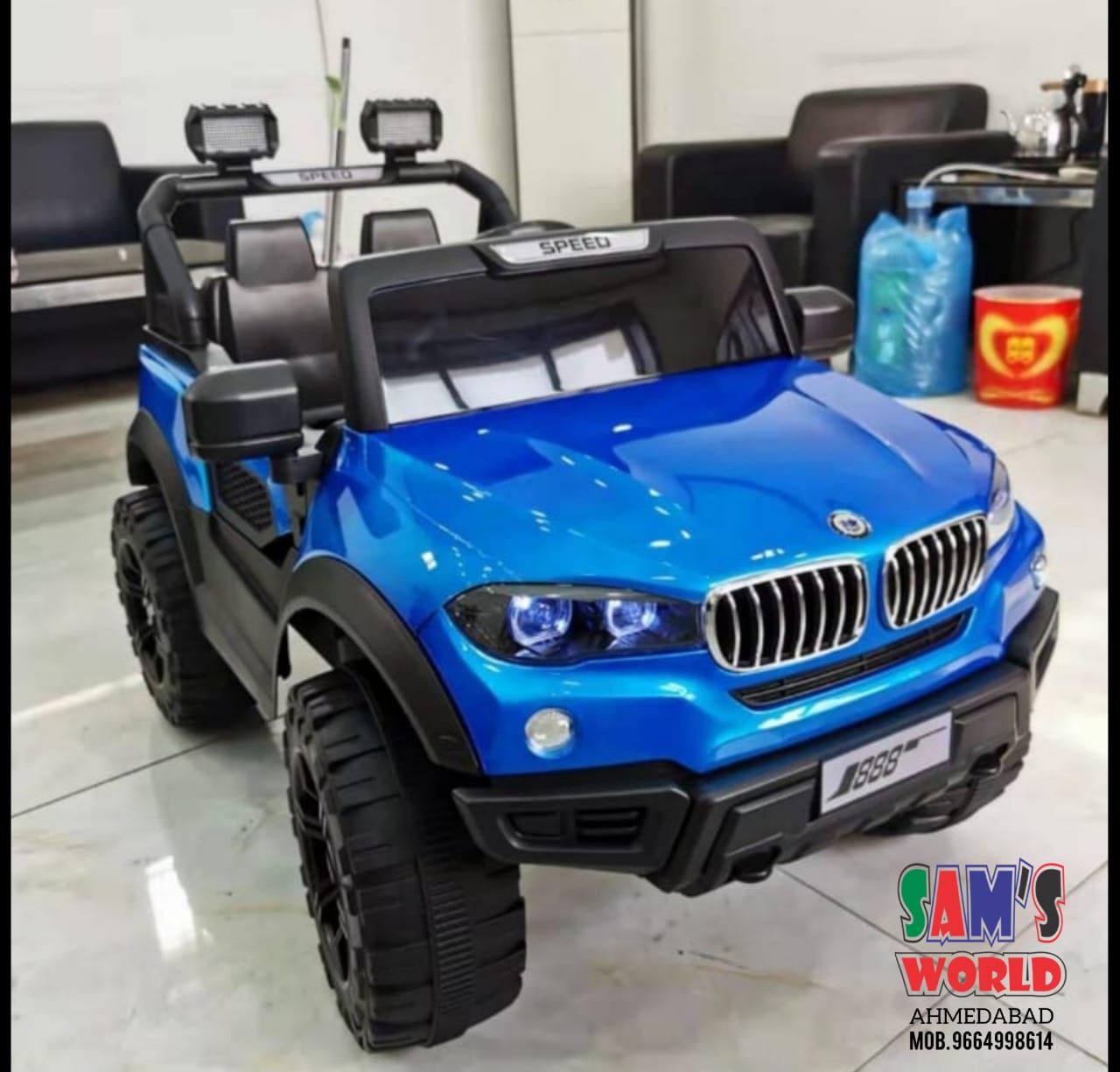 Ride-On Car 12V Rechargeable Battery-Operated Electric bmw Speed Jeep For Kids - samstoy.in