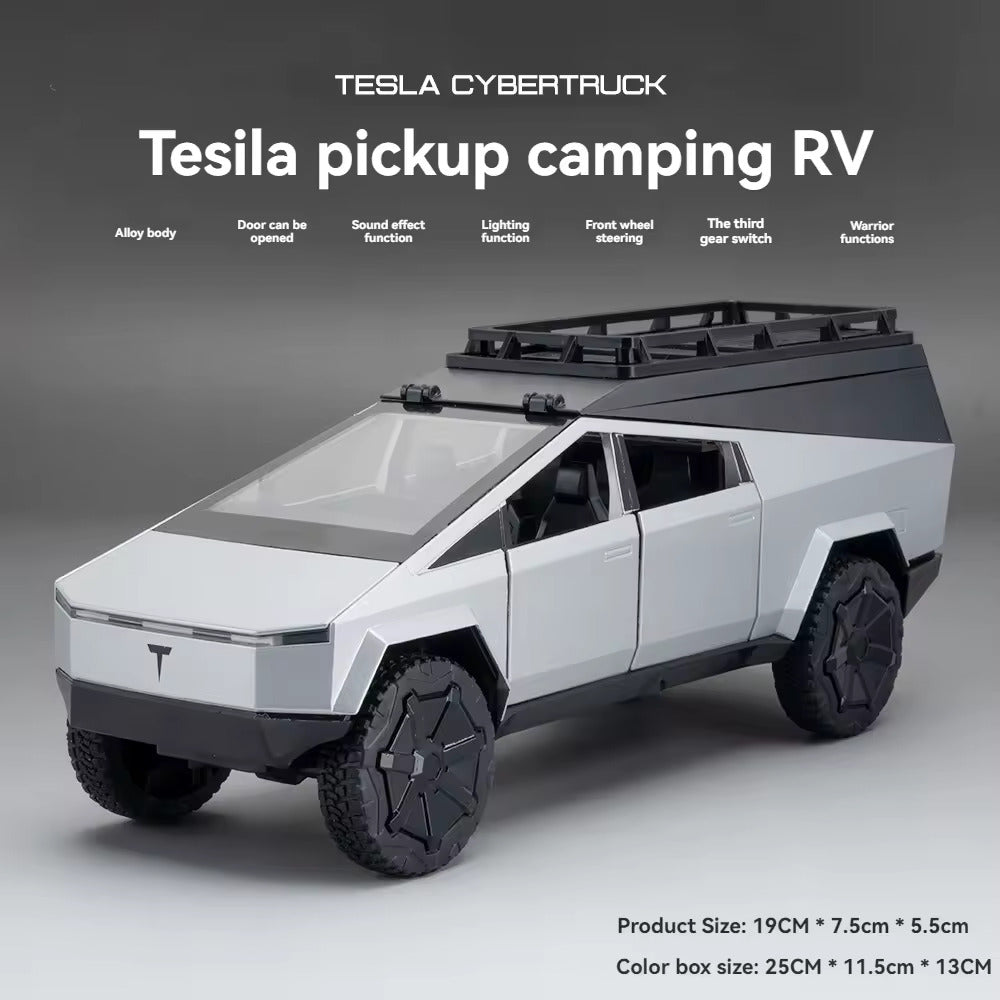 Buy TESLA CYBERTRUCK CAMPING VEHICLE 1:24 METAL PULLBACK CAR | OPENABLE DOORS | LIGHT | MUSIC FOR KIDS BEST TOYS GIFTS FOR KIDS BY SAMS WORLD samstoy.in in Ahmedabad Gujarat India at lowest offer price shop in Ahmedabad Gujarat India