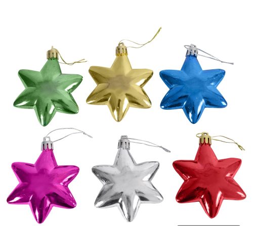 Christmas star 6 pcs X mas Tree Decoration item | Sam's Toy Ahmedabad Gujarat