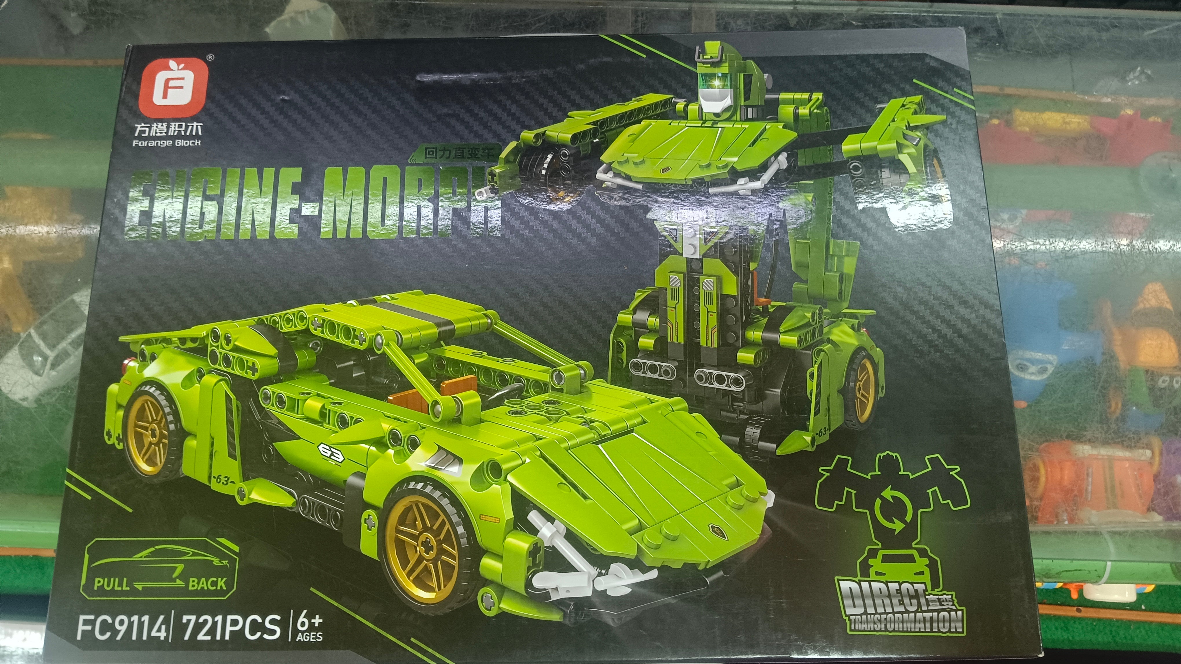 Blocky Transformable Fc9114 Building Blocks Pull Back Transformation Car Robot Sets War ...